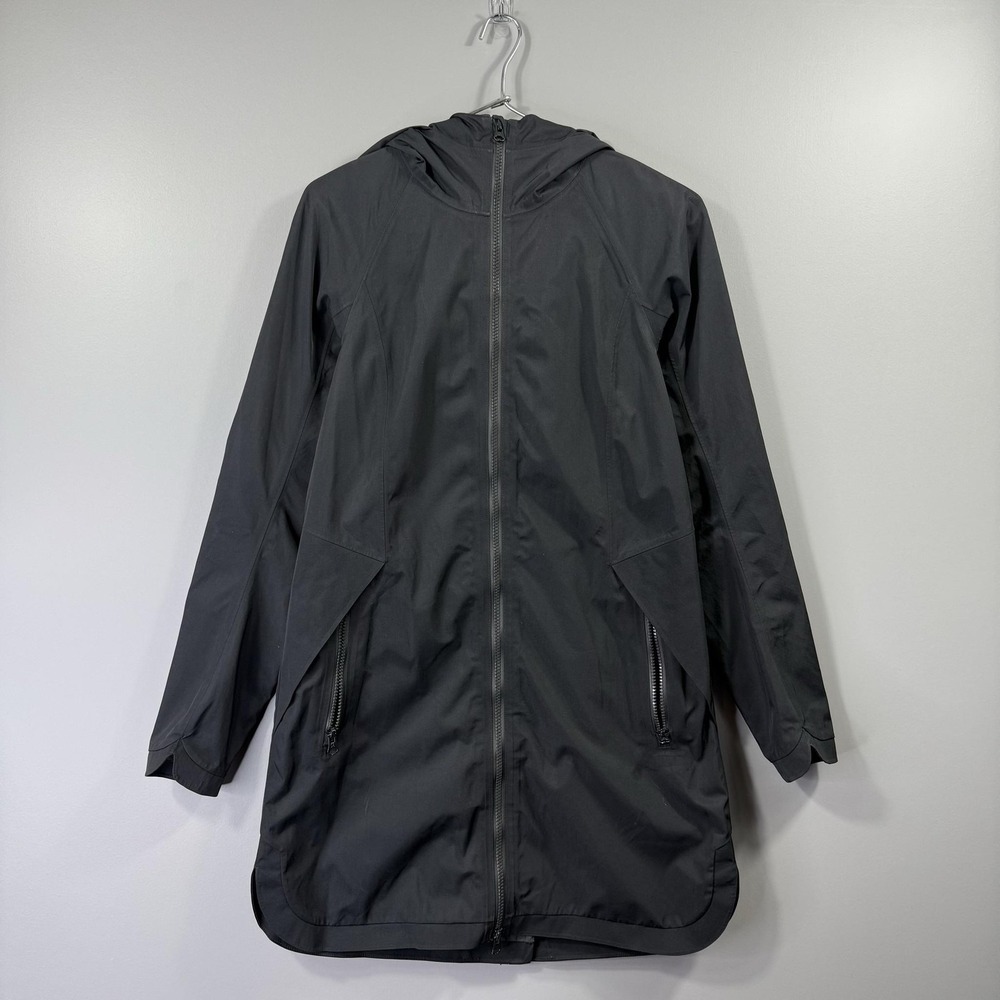 Lululemon Jacket Womens 4 Gray Hooded Lightweight Long Windbreaker Coat